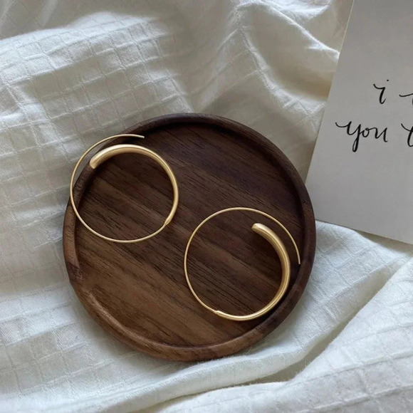 925 Sterling Silver Spiral Hoop Earrings Gold Thin Statement Earrings - Picture 2 of 5